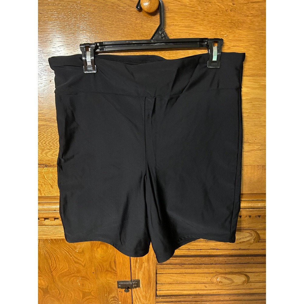 Kona Sol Women Black High Waisted Swim Shorts Board Shorts Size X Athleisure
